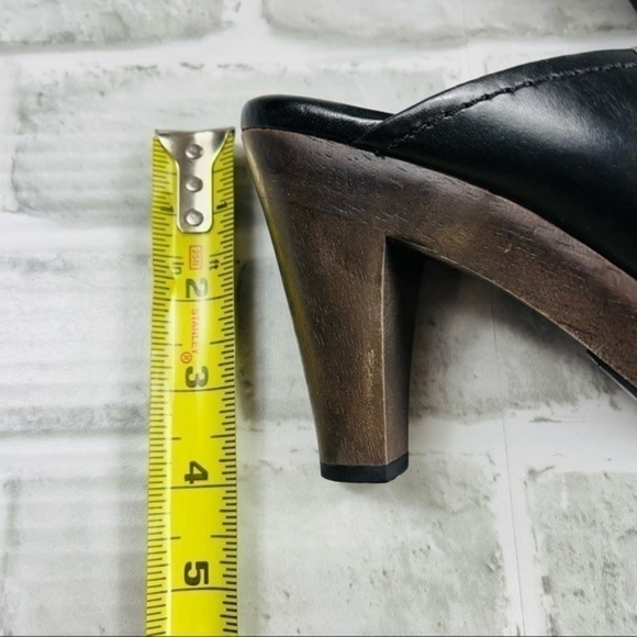 Cole Haan Skylar Women’s Size 7 Wooden Heel Black Leather Slide Sandal - Picture 6 of 9